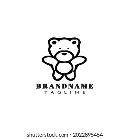 plantilla de diseño de icono de logotipo de oso de peluche ilustración vectorial moderna