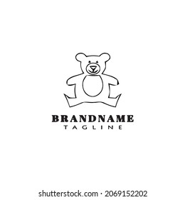 teddy bear logo icon design template modern vector illustration