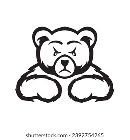 Teddy bear logo icon, vector illustration design