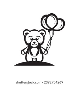 Teddy bear logo icon, vector illustration design