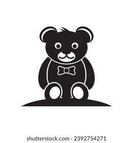 Teddy bear logo icon, vector illustration design