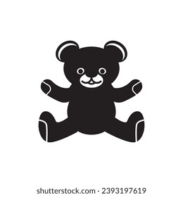 Icono del logotipo del oso de peluche, diseño de ilustración vectorial
