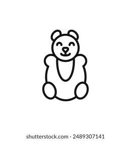 Teddy bear logo sign vector outline