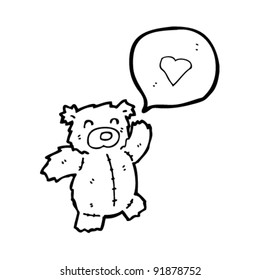 teddy bear and love heart cartoon