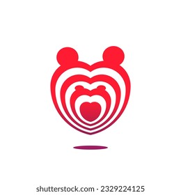 teddy bear love logo icon