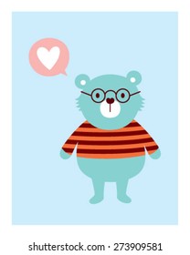 teddy bear love poster