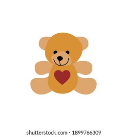 Teddy Bear Love Valentine Vector Icon