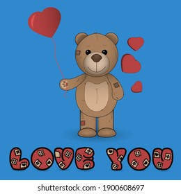 teddy bear love you baloon valentine's day passion cute