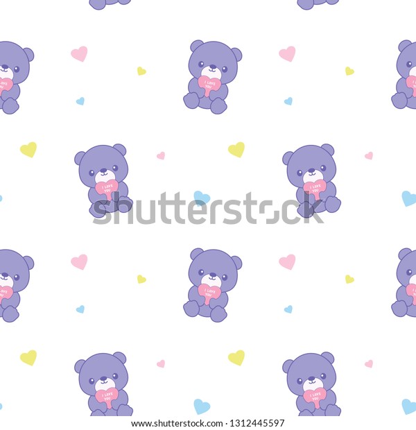 Teddy Bear Love You Seamless Repeat Stock Vector Royalty Free