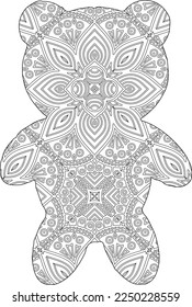 Página de color Mandala de oso Teddy