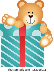 Teddy Bear on Gift Box 