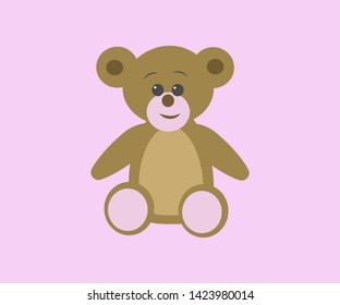 Teddy bear on pink background