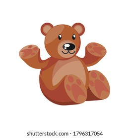 Teddybär auf weißem Hintergrund, Vektorgrafik-Design