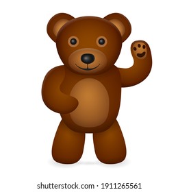 Teddy bear on a white background. Vector illustration.