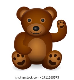 Teddy bear on a white background. Vector illustration.