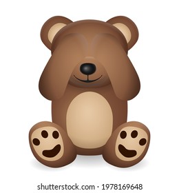 Teddy bear on a white background. Vector illustration.