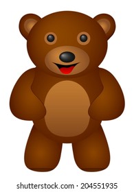 Teddy bear on a white background. Vector illustration.