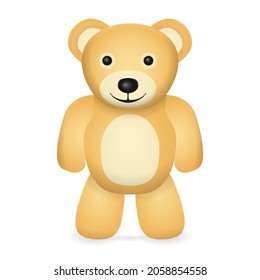 Teddy bear on a white background. Vector illustration.