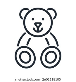 Teddy bear outline icon vector illustration