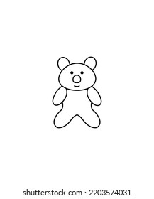 Esbozo del oso de peluche Ilustración de la imagen del clip vectorial con gradientes simples. vector aislado en fondo blanco. 