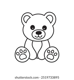 teddy bear outline vector design illustration 