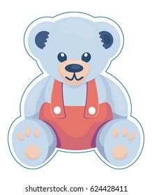 teddy bear in overalls