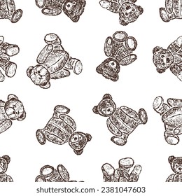 
teddy bear pattern seamless white background