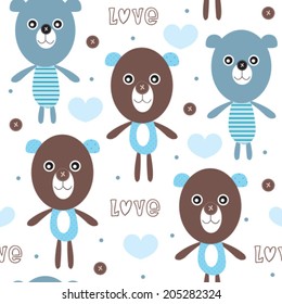 teddy bear pattern vector illustration