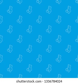 Teddy bear pattern vector seamless blue repeat for any use