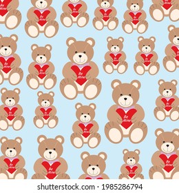 Teddy bear pattern for wedding or valentine gift wrap