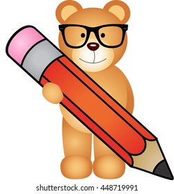Teddy bear with pencil
