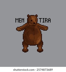 Teddy bear, pixel art meme