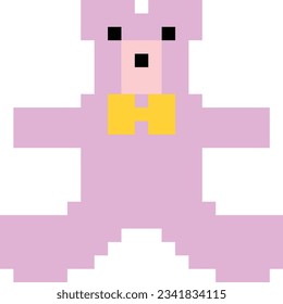 Imagen vectorial de arte Pixel de oso de peluche 