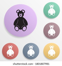 Teddy bear plush toy badge color set icon. Simple glyph, flat vector of toys icons for ui and ux, website or mobile application