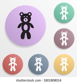 Teddy bear plush toy badge color set icon. Simple glyph, flat vector of toys icons for ui and ux, website or mobile application
