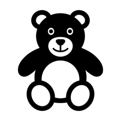 Teddy Bear Plush Toy Flat Vector Icon For Apps And Websites