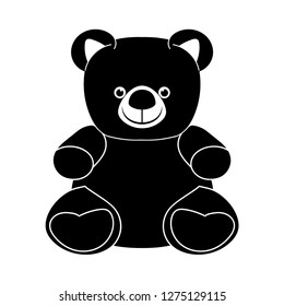 Teddy bear plush toy flat vector icon