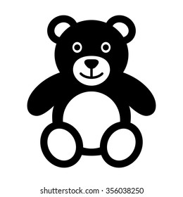Teddy bear plush toy flat vector icon for apps and websites