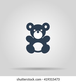 Teddy bear plush toy flat icon for apps and websites