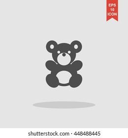 Teddy bear plush toy flat icon for apps and websites