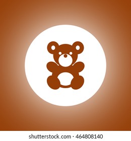 Teddy bear plush toy flat icon for apps and websites