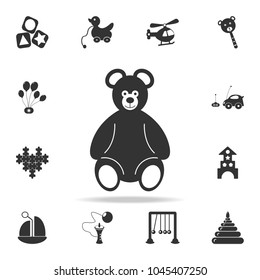 Teddy bear plush toy icon. Detailed set of baby toys icons. Premium quality graphic design. One of the collection icons for websites, web design, mobile app on white background