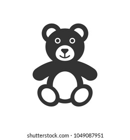 Teddy bear plush toy icon. Vector illustration. Business concept bear pictogram.