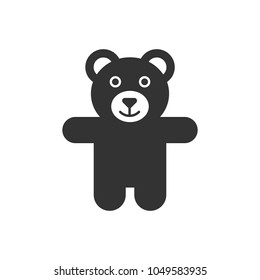 Teddy bear plush toy icon. Vector illustration. Business concept bear pictogram.