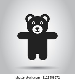 Teddy bear plush toy icon. Vector illustration. Business concept bear pictogram.