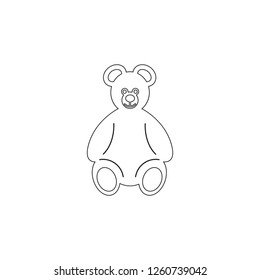 Teddy bear plush toy icon on white background