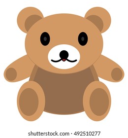 Teddy bear  plush toy icon Vector, flat design for apps and websites