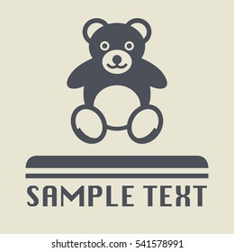 Teddy bear plush toy icon or sign, vector illustration