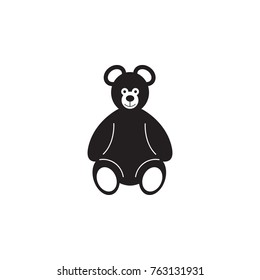 Teddy bear plush toy icon on white background