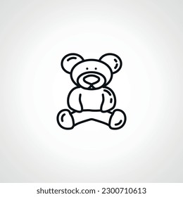 Teddybär plush Spielzeuglinie Symbol. Teddy Bär Umriss Symbol.